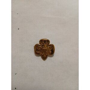 Antique Girl Scouts GS Emblem Pin Brooch gold tone